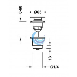 Válvula de desagüe Click-Clack Simple-Rapid para lavabo (Medidas)