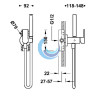 Grifo monomando empotrado con ducha de inodoro (Medidas)