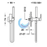 CUADRO TRES Grifo monomando empotrado con ducha para inodoro (Medidas)