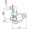 Grifo temporizado mural con selector de temperatura para ducha (Medidas)