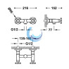 Grifo bimando mural para ducha (Medidas)