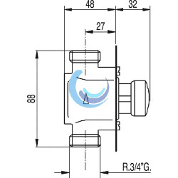 Grifo temporizado empotrado de 1 agua para ducha (Medidas)