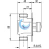 Grifo temporizado empotrado de 1 agua para ducha (Medidas)