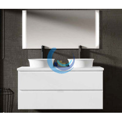 Mueble de baño + 2 lavabos + Espejo LED