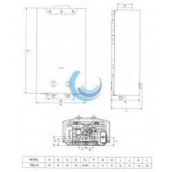 Calentador Gas 10 Ltrs. Butano, propano