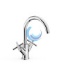 Grifo alto bimando lavabo cromo