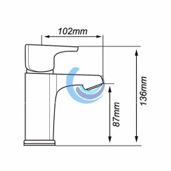 Monomando lavabo Negro Mate (Medidas)