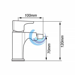 Monomando bidet Negro Mate (Medidas)