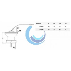 Válvula Desagüe Lavabo con Tapón y Cadena Ø 63 – 32 mm o 40 mm