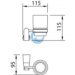 Accesorio baño portavasos Elegance (Medidas)