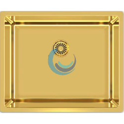 Fregadero rectangular 1 seno color oro