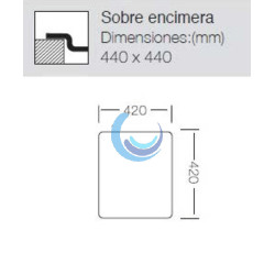 Fregadero Sobre encimera        (Dimensiones)