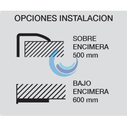 fregaderos sobre encimera mueble 50cm y bajo encimera mueble 60 cm