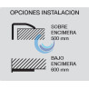 fregaderos sobre encimera mueble 50cm y bajo encimera mueble 60 cm