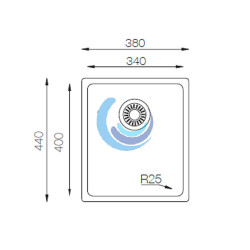 Fregadero acero inoxidable 380x440