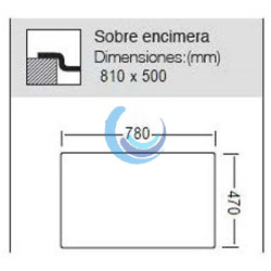 Fregadero rectangular seno y escurridor Sobre encimera