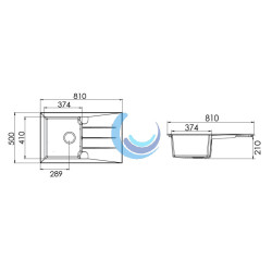 Fregadero rectangular 1 seno y escurridor (Medidas)