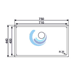 Fregadero de cocina rectangular Inox (Medidas)