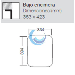 Fregadero Inox para mueble 40cm sobre encimera