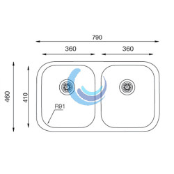 Fregadero de cocina 2 senos INOX