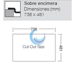 Fregadero para mueble de 80cm Sobre encimera