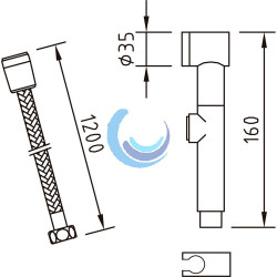 Conjunto teléfono de ducha higiénica Shattaf Sahel (Medidas)