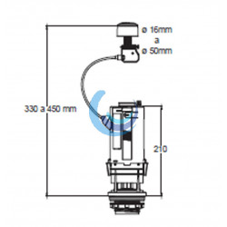 Mecanismo de descarga Universal con doble pulsador cisterna