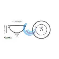 Lavabo sobre encimera bol medidas