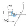 Válvula desagüe automático metálico con tirador para lavabo y bidé 1 1/4"