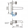 Grifo de lavabo bimando para empotrar With2 Antigona