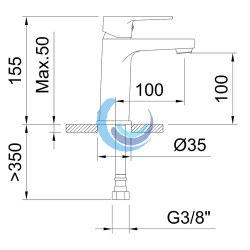 Grifo de lavabo monomando dimensiones