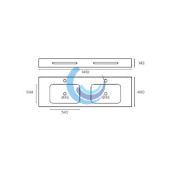 Lavabo doble seno con faldon