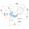 Grifo para lavadora 3/4" x 1/2" Cromo MZ con mando metálico