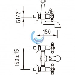 Grifo de baño-ducha bimando With2 Antigona