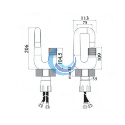 Grifo monomando lavabo cromado Medidas