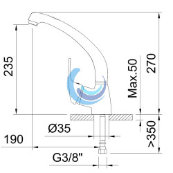 Grifo de cocina monomando 235mm