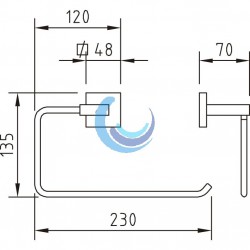 Accesorio baño portarrollo sin tapa Xtreme