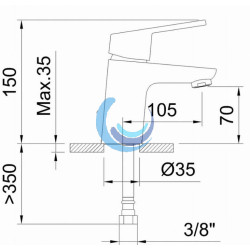 Monomando lavabo cromado 65