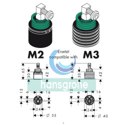Cartucho M3/M2  HANSGROHE
