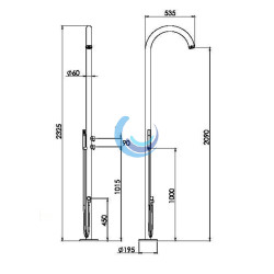 Medidas de columna ducha piscina