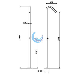 Medidas para duchas exterior piscina