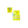 Chaleco reflectante amarillo talla XL con dos bandas reflectantes, certificado CE para alta visibilidad
