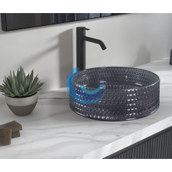 Lavabo de cristal negro