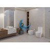 Baño con sanitarios blancos