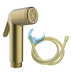 Conjunto completo teléfono de ducha higiénica Oro Cepillado