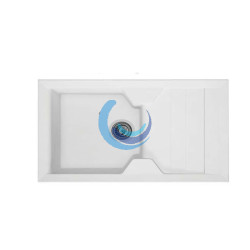 Fregadero rectangular blanco