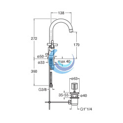 Grifo de Lavabo Monobloc Bimando Premium - C226