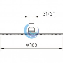 Rociador ducha abs 300 mm Slim Circular