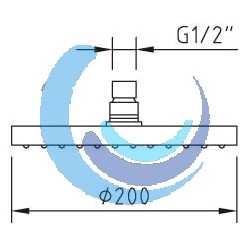 Rociador ducha Circular ABS 200 mm