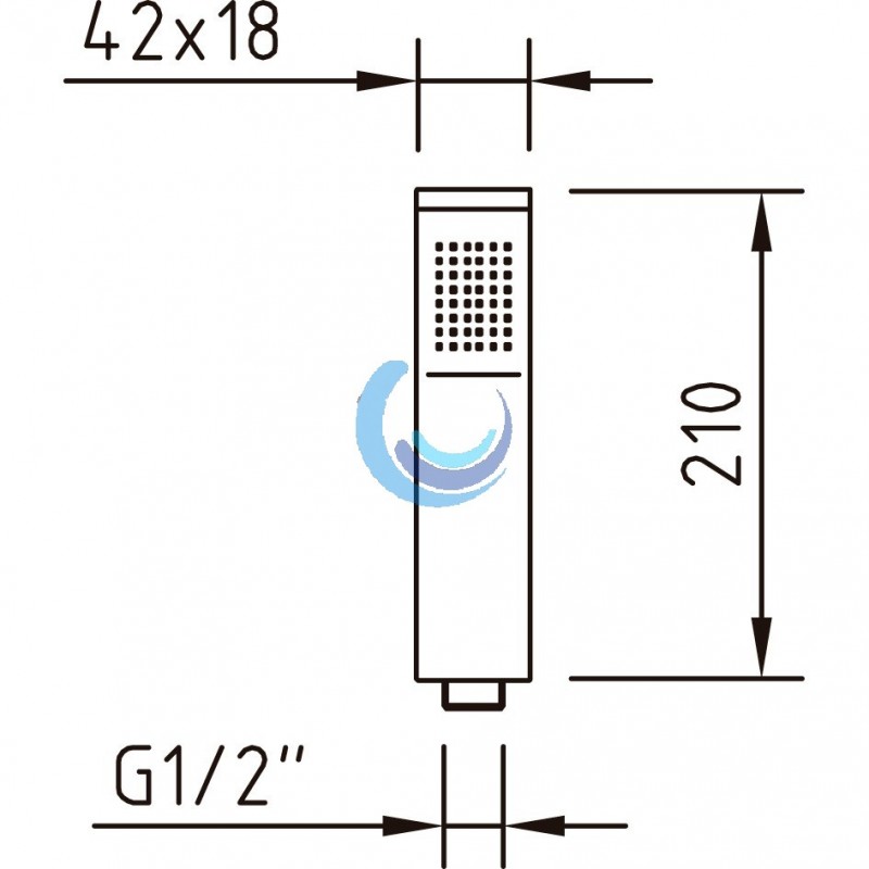 Teléfono para ducha con un diseño compacto fabricado en ABS cromado Marina  Clever 96786